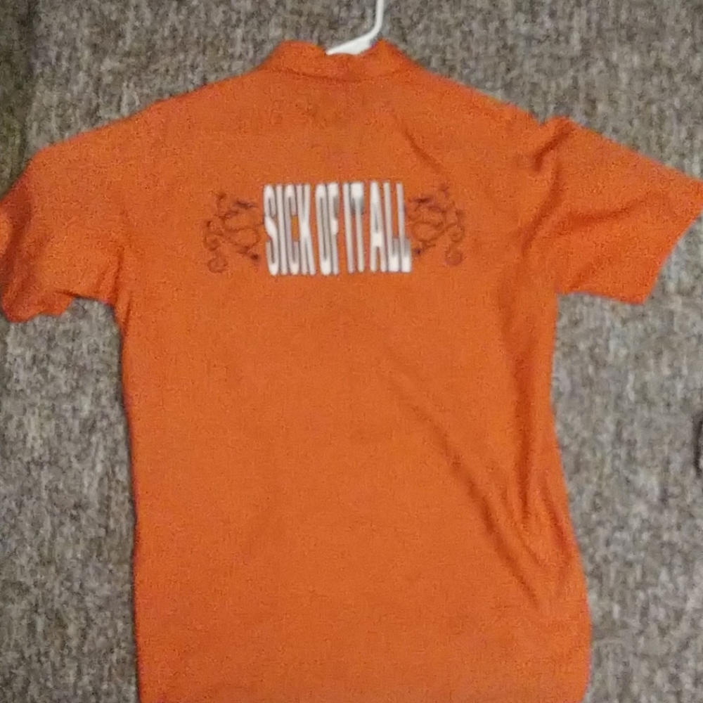 Men's "Sick of it all” band work shirt signed by P